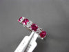 ESTATE WIDE .98CT DIAMOND & RUBY 18K WHITE GOLD WEDDING ANNIVERSARY RING E/F VVS