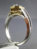 ESTATE 1.30CT WHITE & YELLOW DIAMOND 14KT 2 TONE GOLD 3D OCTAGON ENGAGEMENT RING
