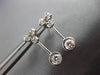 ANTIQUE .64CT DIAMOND 18KT WHITE GOLD CLASSIC SOLITAIRE HANGING EARRINGS #11366