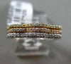 ESTATE .26CT DIAMOND 14KT WHITE YELLOW & ROSE GOLD 3D STACKABLE FLOWER RING BAND