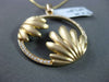 ESTATE LARGE .26CT DIAMOND 14KT YELLOW GOLD SEASHELL CIRCLE OF LIFE PENDANT