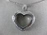 ESTATE .40CT DIAMOND 18KT WHITE GOLD 3D CLASSIC OPEN HEART PAVE PENDANT #11939