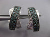 ESTATE LARGE 1.18CT WHITE & BLUE DIAMOND 14K WHITE BLACK GOLD 3D X LOVE EARRINGS