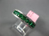 ESTATE WIDE 1.53CT AAA EMERALD 18KT WHITE GOLD 3D SEMI ETERNITY ENGAGEMENT RING