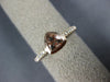 ESTATE .45CT DIAMOND & AAA TRILLION CUT MORGANITE 14KT ROSE GOLD BEZEL FUN RING