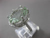 ESTATE LARGE 9.70CTW DIAMOND & AAA GREEN AMETHYST 14KT WHITE GOLD OVAL HALO RING