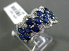 ESTATE WIDE 4.57CT DIAMOND & EXTRA FACET SAPPHIRE 18KT WHITE GOLD COCKTAIL RING