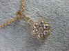 ESTATE .50CT DIAMOND 18KT ROSE GOLD 3D CLUSTER FLOWER FLOATING LOVE PENDANT