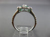 ESTATE 1.14CT DIAMOND & AAA EMERALD 18KT WHITE GOLD 3D FLOWER MILGRAIN LOVE RING