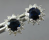 ESTATE 1.99CT DIAMOND & AAA SAPPHIRE 14KT WHITE GOLD FLOWER STUD EARRINGS #26506