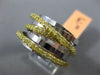ESTATE WIDE 1.0CT FANCY YELLOW DIAMOND 18K WHITE & YELLOW GOLD 3D MULTI ROW RING