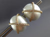 ESTATE EXTRA LARGE .94CT DIAMOND & AAA SOUTH SEA PEARL 18K ROSE GOLD 3D EARRINGS