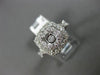 ESTATE LARGE .93CT DIAMOND 14K WHITE GOLD DOUBLE HALO SEMI MOUNT ENGAGEMENT RING