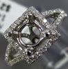 ESTATE .41CT DIAMOND 14KT WHITE GOLD 3D SQUARE HALO SEMI MOUNT ENGAGEMENT RING
