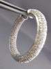 ESTATE LARGE WIDE 6.0CT DIAMOND 14K WHITE GOLD 3D DOUBLE MULTI ROW HOOP EARRINGS
