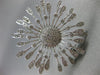 ESTATE LARGE .85CT DIAMOND 14KT WHITE GOLD 3D FLOWER SNOWFLAKE BROOCH PIN
