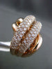 ESTATE EXTRA WIDE 4.01CT DIAMOND 14K ROSE GOLD 3D MULTI ROW X LOVE INFINITY RING
