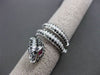 ESTATE LARGE 2.91CT MULTI COLOR DIAMOND & AAA RUBY 18KT WHITE GOLD 3D SNAKE RING