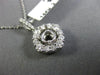ESTATE .70CT DIAMOND 14KT WHITE GOLD 3D SQUARE HALO SEMI MOUNT FLOATING PENDANT