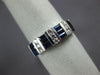 ESTATE 1.24CT DIAMOND & AAA BAGUETTE SAPPHIRE 14K WHITE GOLD 3D ANNIVERSARY RING