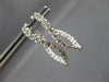 ESTATE 1.0CT DIAMOND 14K WHITE GOLD CLASSIC OVAL CURVED INSIDE OUT HOOP EARRINGS