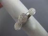 ESTATE WIDE 1.30CT DIAMOND 14KT WHITE GOLD 3D CRISS CROSS OVAL CLUSTER LOVE RING