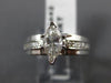 ESTATE .73CT MARQUISE CUT DIAMOND 14KT WHITE GOLD CLASSIC ENGAGEMENT RING #15442