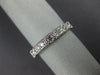 ESTATE .62CT DIAMOND 14KT WHITE GOLD 3D ROUND FILIGREE ETERNITY ANNIVERSARY RING