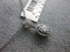 ESTATE .50CT ROUND & MARQUISE DIAMOND 14KT WHITE GOLD 3D HALO FLOATING PENDANT