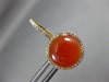 ESTATE 7.30CT DIAMOND & RED AGATE 14KT YELLOW GOLD ROUND HALO LEVERBACK EARRINGS