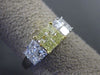 ESTATE 1.09CT WHITE & FANCY YELLOW DIAMOND 18KT 2 TONE GOLD 3D ANNIVERSARY RING