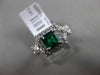 ESTATE 1.85CT DIAMOND & EMERALD 18KT WHITE GOLD 3D HALO INFINITY ENGAGEMENT RING