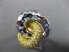 ESTATE EXTRA LARGE 2.48CT FANCY YELLOW DIAMOND 18K 2 TONE GOLD 3D LOVE KNOT RING