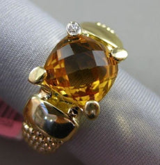 ESTATE 2.58CT DIAMOND CITRINE 14KT YELLOW GOLD HANDCRAFTED FLEXIBLE PANTHER RING