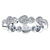 ESTATE .59CT DIAMOND 18KT WHITE GOLD 3D HEART BEZEL MILGRAIN STACKABLE FUN RING
