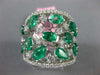 ESTATE EXTRA LARGE 4.54CT DIAMOND & AAA EMERALD 18KT WHITE GOLD ANNIVERSARY RING