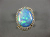 LARGE 4.16CT DIAMOND & AAA OPAL 14KT YELLOW GOLD 3D OVAL DOUBLE HALO SNAKE RING
