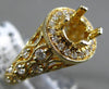 ESTATE WIDE .55CT DIAMOND 14KT YELLOW GOLD 3D ETOILE SEMI MOUNT ENGAGEMENT RING