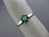 ESTATE .23CT DIAMOND & AAA EMERALD 14K WHITE GOLD FLOWER CLUSTER FRIENDSHIP RING