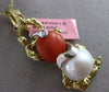 ESTATE LARGE .06CT DIAMOND CORAL PEARL 14K 2 TONE GOLD NUGGET FLOATING PENDANT