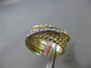 ESTATE .36CT DIAMOND 14KT WHITE & YELLOW GOLD 3D MULTI ROW CRISS CROSS LOVE RING