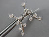 ESTATE .26CT DIAMOND 14KT WHITE GOLD 3D CLASSIC LEAF BRANCH ETOILE STUD EARRINGS