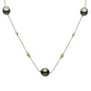 ESTATE 18.35CT MULTI GEM & TAHITIAN PEARL 14KT YELLOW GOLD BY THE YARD NECKLACE