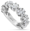 ESTATE 1.77CT DIAMOND 18KT WHITE GOLD 3D CLASSIC MULTI FLOWER CLUSTER LOVE RING