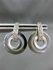 ESTATE .18CT  DIAMOND 14KT WHITE GOLD 3D ETOILE CIRCULAR HANGING EARRINGS #21309
