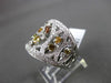 ESTATE LARGE 1.86CT DIAMOND 18KT WHITE GOLD MULTI COLOR FLOATING COCKTAL RING