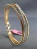 ESTATE .30CT DIAMOND 14KT WHITE & ROSE GOLD CRISS CROSS MESH BAR BANGLE BRACELET