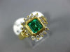 1.12CT DIAMOND & AAA EMERALD 18KT YELLOW GOLD SQUARE HALO BEZEL ENGAGEMENT RING