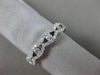 ESTATE .86CT DIAMOND 18KT WHITE GOLD 3D 9 STONE 3/4TH ETERNITY ANNIVERSARY RING