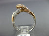 ESTATE WIDE .69CT DIAMOND 18K WHITE& ROSE GOLD 3D MULTI ROW INFINITY RING F/G VS